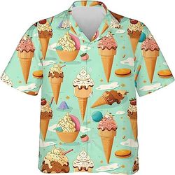 Ice Cream Shirts For Men 3d Printed Men's Hawaiian Shirt