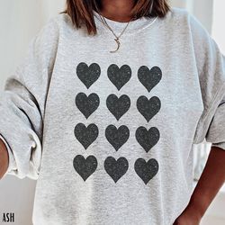 Heart Sweatshirt, Valentines Day Sweatshirt, Galentines Day, Valentines Day Gift, Valentines Outfit, Black Heart