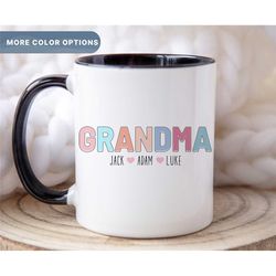 customized grandma mug, mothers day gift from granddaughter grandson, new grandma coffee mug, birthday present for grand