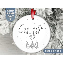 grandpa christmas ornament custom christmas gift for grandpa personalized grandpa established ornament grandpa keepsake