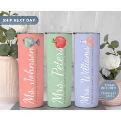 teacher tumbler, it takes a big heart to shape little minds, school teacher mug, teacher appreciation gift, female teach