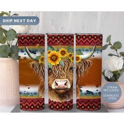 highland cow tumbler highland cow gifts highland cow tumbler cup cow gift ideas for women cow tumbler cup with straw