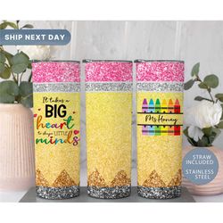 pencil tumbler, school teacher tumbler with straw, personalized teacher tumbler, gifts for teachers, custom school tumbl