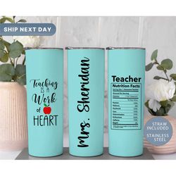 custom teacher tumbler with 4 color options gift for school teacher tumbler for teacher personalized teacher tumbler