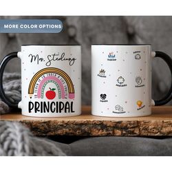 personalized principal mug, to teach is to touch a life forever mug, principal appreciation gift, teacher gift, school m