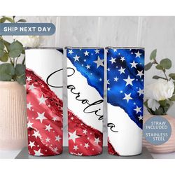 usa patriotic american flag custom tumbler, july 4th independence day tumbler travel mug, 4th of july gift, usa tumbler