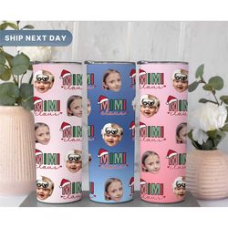 Personalized Mimi Claus Tumblers, Christmas Photo Tumbler for Grandma, Custom Photo Tumblers, Christmas Gift for Mimi, 2