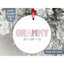 personalized grammy christmas ornament, custom grandma ornament, keepsake for grandmother, (or-88)