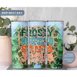 dance like frosty give like santa tumbler, christmas rudolph tumbler with straw, love like jesus tumbler, (tm-205)