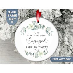 engaged christmas ornament personalized engagement ornament married christmas ornament mr and mrs gift personalize