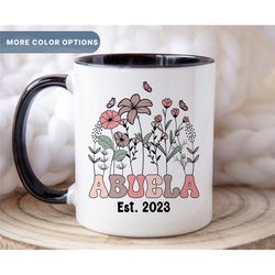 abuela coffee mug, new grandmother wildflower mug, new grandma gift, floral coffee mug for grandma, abuela grandma mug g