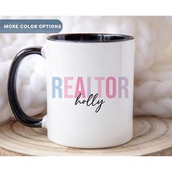 custom name mug for real estate agent, realtor gift, broker coffee cup, real estate agent mug, personalized mug for brok