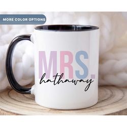 custom marriage gift mug, custom mrs mug, new wife mug, mrs wedding bride mug, future mrs. mug gift, bridal shower coffe