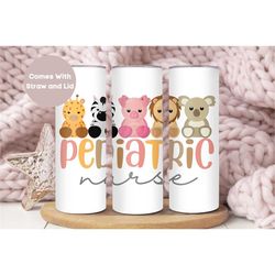 pediatric nurse tumbler, pediatric nurse gift, nurse appreciation gift, peds nurse tumbler cup with straw and lid, peds