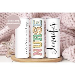 personalized pediatric oncology nurse tumbler, custom peds onc nurse cup, pediatric oncology hematology nurse gift, nurs