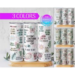 personalized mental health tumbler, custom daily affirmations tumbler for mental health awareness gift, positive mindset