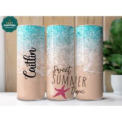 personalized beach tumbler, summer vacation tumbler, beach tumbler with name, personalized family vacation beach tumbler
