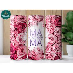 floral mama of boy tumbler for mom for mother's day, mothers day gift for mom, floral mama tumbler gift for mom from son