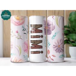 mimi leopard tumbler for grandma for mother's day, floral mother's day gifts for grandma, mimi travel mug, mimi tumbler