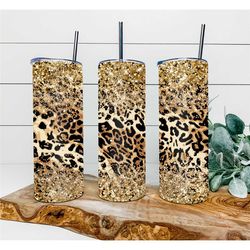 cheetah tumbler, personalized tumbler, double wall insulated, gift, tumbler with lid & straw, custom tumbler