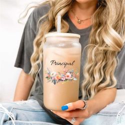 principal frosted cup, principal gift, principal appreciation gift, principal travel coffee mug, principal glass,princip