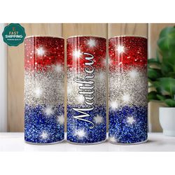 4th of july american flag tumbler, personalized red white and blue tumbler,patriotic tumbler for 4th of july, usa flag t