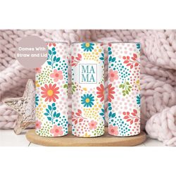 floral mama tumbler for mom for mother's day, mothers day gift for mama, boho mama travel cup, botanical mama tumbler gi