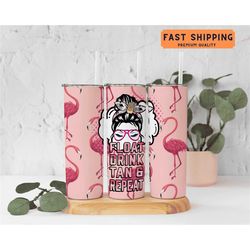 flaming tumbler for summer, float drink tan repeat tumbler for her, summer vacation tumbler cup, summer beach tumbler, g