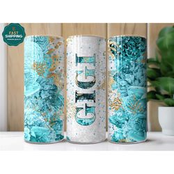 gigi tumbler for grandma for mother's day, cute gigi travel tumbler, floral grandma cup for mother's day,  cute mother's