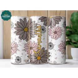 personalized daisy tumbler for women, daisy tumbler cup gifts for her, daisy gifts for women, daisy tumbler cup with str