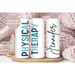 personalized pt tumbler, custom pt tumbler cup, dpt gift, nurse appreciation gift, physical therapy travel cup, physical