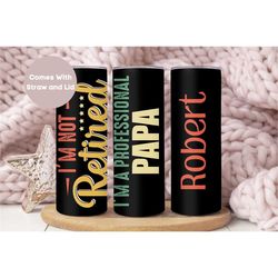 personalized papa tumbler for grandpa, custom father's day gift for grandpa, funny papa travel cup, funny grandfather bi