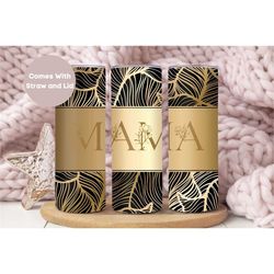 gold mama tumbler for mom for mother's day, mothers day gift for mama, black mama travel cup, animal print mama tumbler