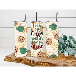 christmas over wine cookie time, personalized tumbler, double wall insulated, gift, tumbler with lid & straw, custom tum