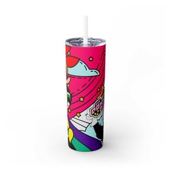 powerpuff girls skinny tumbler with straw, 20oz