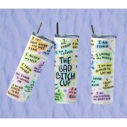 20oz tumbler, tumbler, motivation tumbler, affirmations,water bottle, self love tumbler, mental health, bad bitch