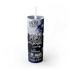 karma skinny tumbler with straw, 20oz