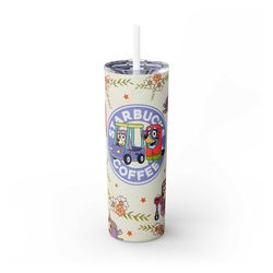 skinny tumbler with straw, 20oz