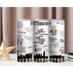 greys anatomy inspired tumbler, hot cup, cold cup, flask, mcdreamy, mcsteamy, grey sloan