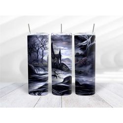 gothic foggy dark stainless steel skinny tumbler for cold and hot drink