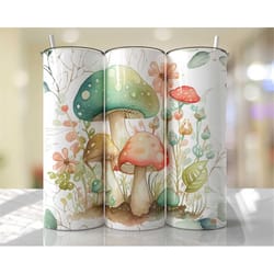 mushroom 20oz insulated tumbler with straw.