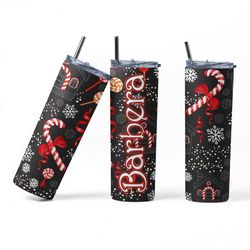 christmas tumbler, custom christmas mug, family holiday tumblers, candy cane travel mug, holiday tumbler, christmas part