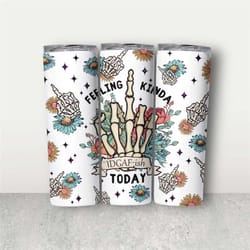 20oz insulated drink tumbler with straw. idgaf