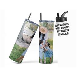 photo tumbler  custom tumbler with picture  father's day gift  gift for her  gift for dad  picture insulated travel mug