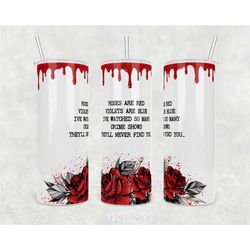 unsolved murder mystery: roses are red true crime insulated 20oz tumbler, serial killers gifts, crime podcast, crime sce