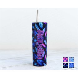 personalised tropical neon 20oz stainless steel printed travel mug, bride gift to bridesmaid, bridesmaid proposal gift,