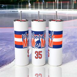 Proud Hockey Mom Personalized Tumbler. Personalized to Match Your Team. 20oz Tumbler Perfect for the Rink. Kota Couture.