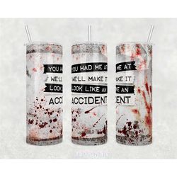 accidental elegance: 'make it look like an accident' 20oz tumbler for mystery lovers, serial killers gifts, crime podcas