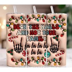 20oz christmas deck the halls tumbler,20oz funny christmas cup