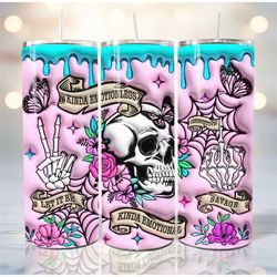 20oz custom design kinda emotional colourful skull tumbler gift teachers gift coffee addict christmas gift s/s tumbler p